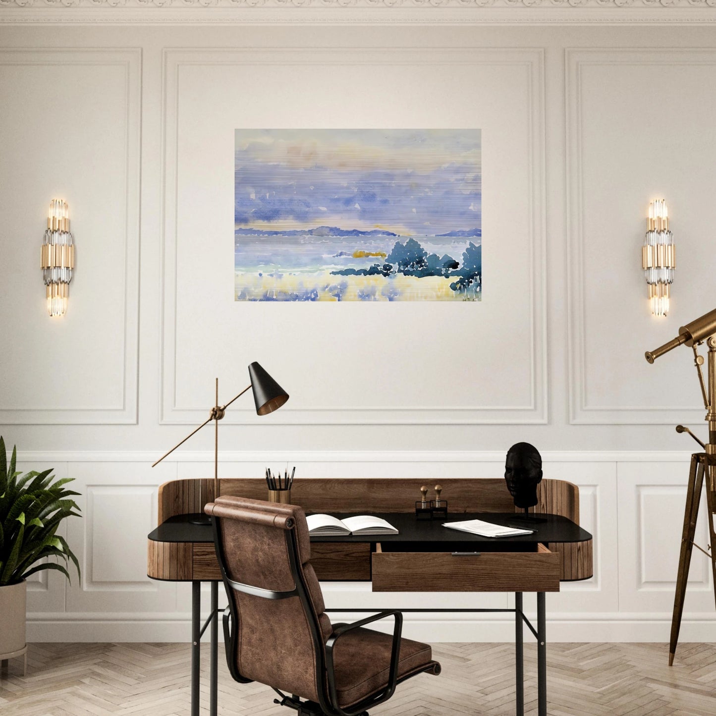 Land by the Sea - Henri-Edmond Cross Brushed Aluminum Print - 70x100 cm / 28x40 inches | Henri-Edmond Cross Aluminum Print | Henri-Edmond Cross Prints