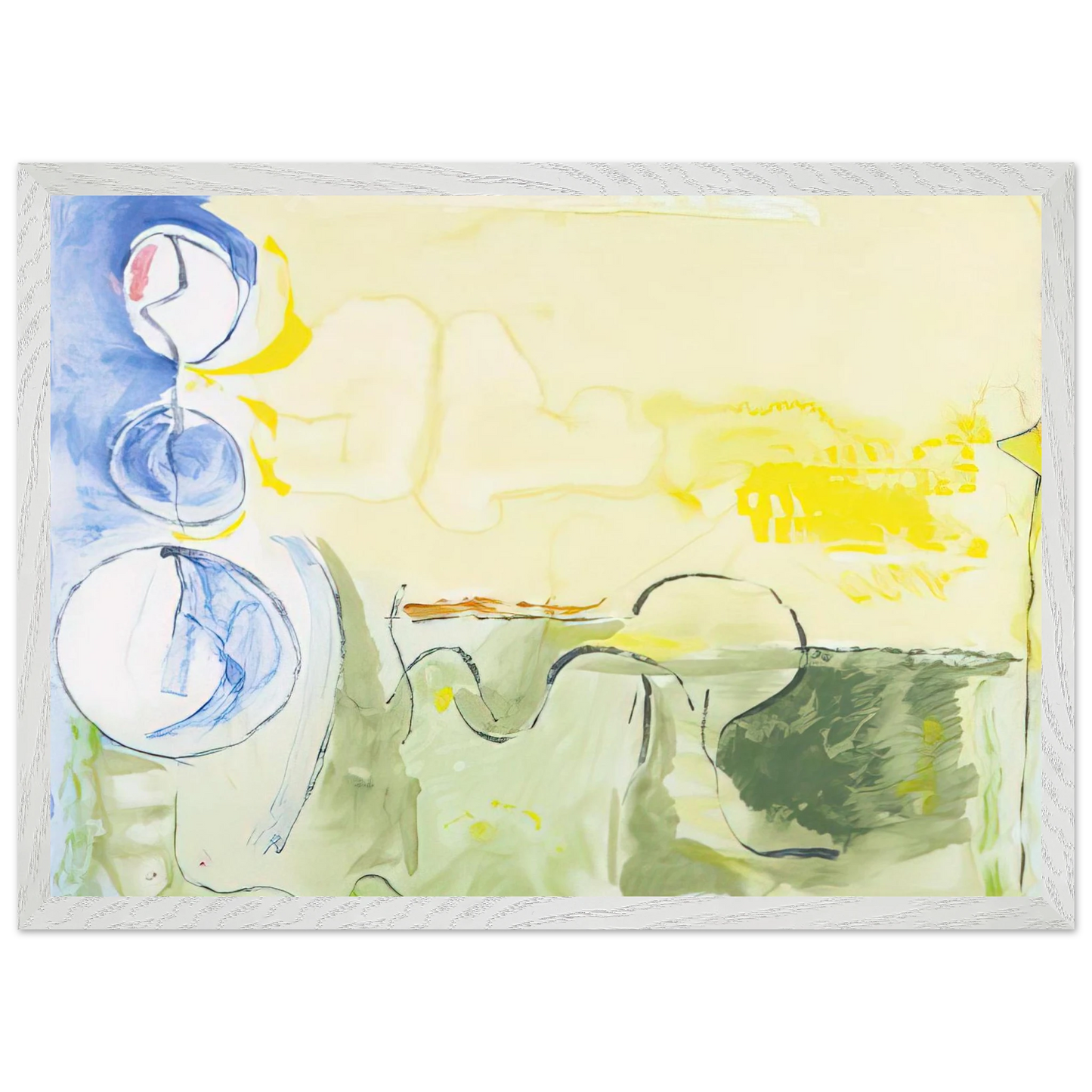 Helen Frankenthaler - Flotilla - 2006 Wall art - 70x70 cm / 28x28 inches - Premium Wooden Framed Poster With Fine Art Paper-canvas - White frame