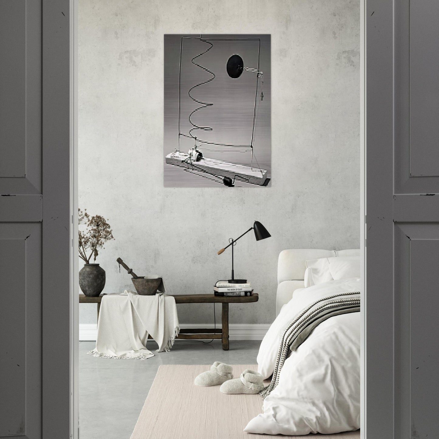 CRANK DRIVEN MOBILE 1932 - Alexander Calder Brushed Aluminum Print - 70x100 cm / 28x40 inches | Alexander Calder Aluminum Print | Alexander Calder Prints