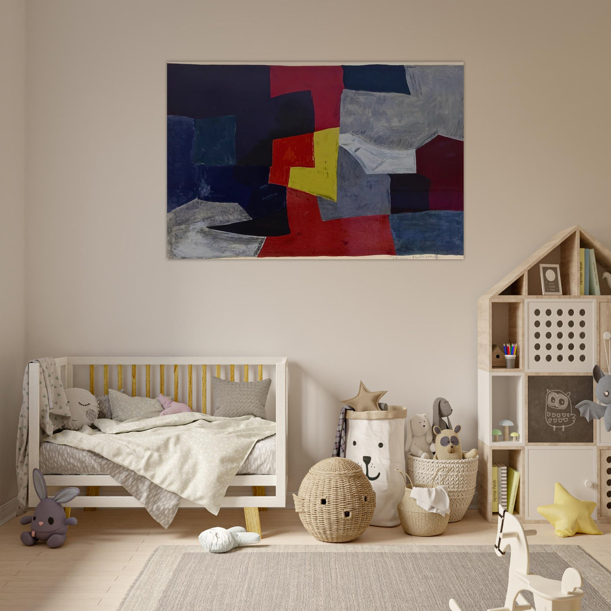 Composition grise, rouge et jaune - 1960 - Serge Poliakoff Art Prints - 100x150 cm / 40x60″ inches | Serge Poliakoff Poster | Serge Poliakoff Prints