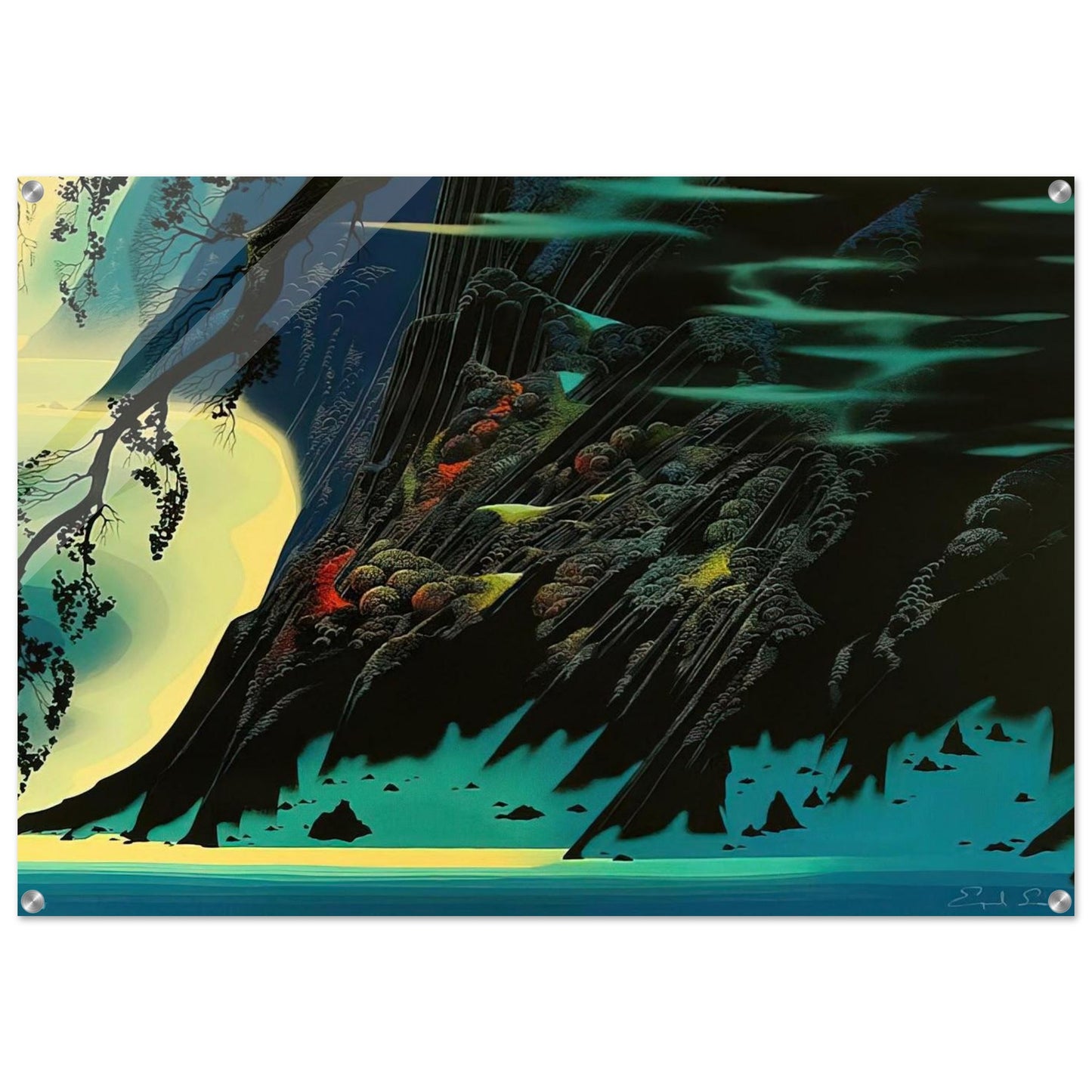 Coastal Magic - Eyvind Earle Acrylic Print - 70x100 cm / 28x40″ inches