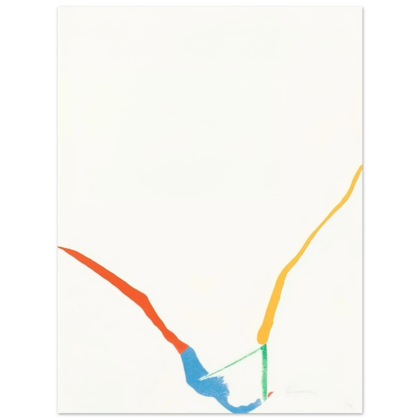Helen Frankenthaler - What Red Lines Can Do - 1970 Wall art - 60x80 cm / 24x32 inches - Premium Wooden Framed Poster With Fine Art Paper-canvas - White frame