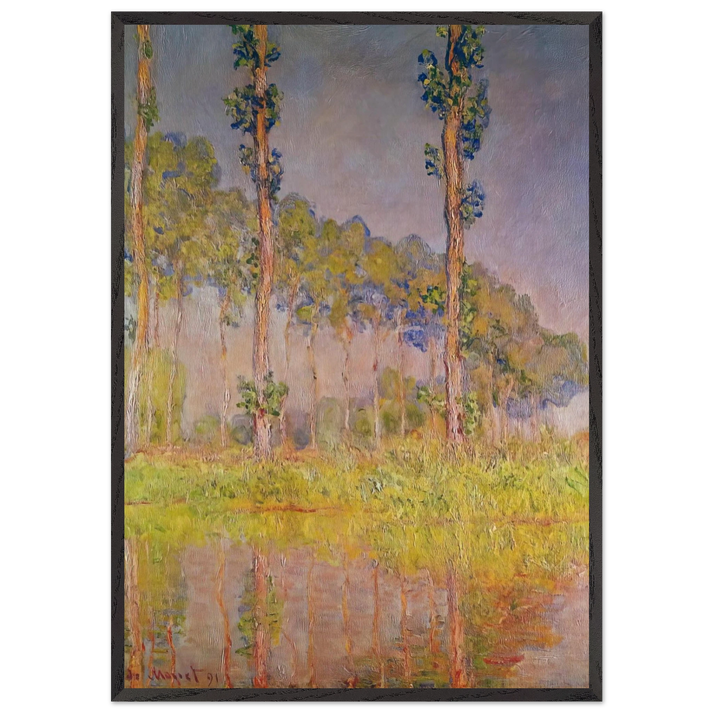 Three Trees in Spring - claude monet 70x100 cm / 28x40 inches Framed Art Print – Black Wooden Frame
