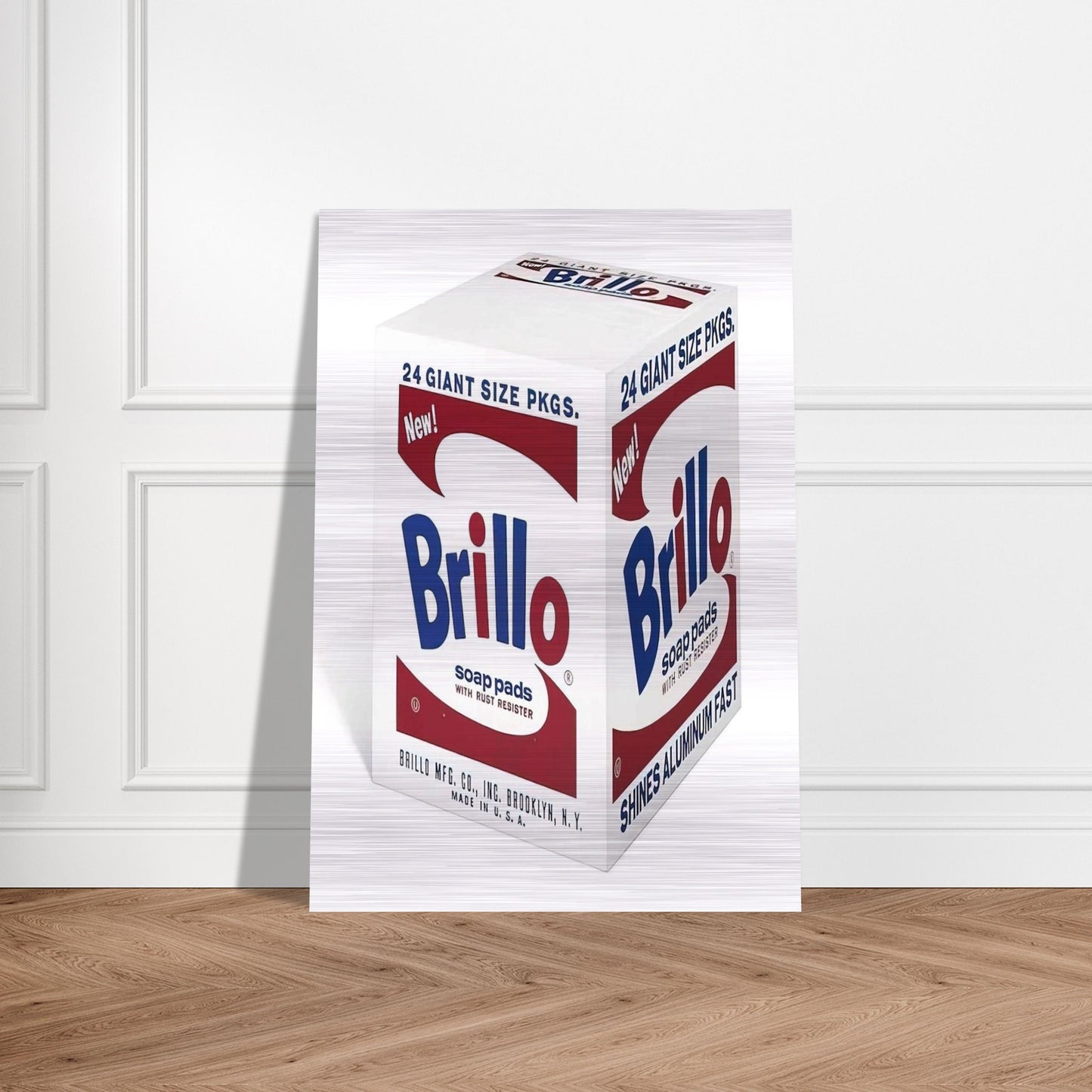 Brillo Soap Pads - Andy Warhol Brushed Aluminum Print - 70x100 cm / 28x40 inches | Andy Warhol Aluminum Print | Andy Warhol Prints