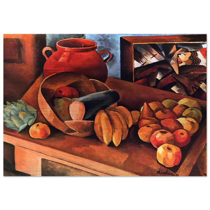 STILL LIFE WITH FRUIT 1913 - Moise Kisling Brushed Aluminum Print - 70x100 cm / 28x40 inches | Moise Kisling Aluminum Print | Moise Kisling Prints