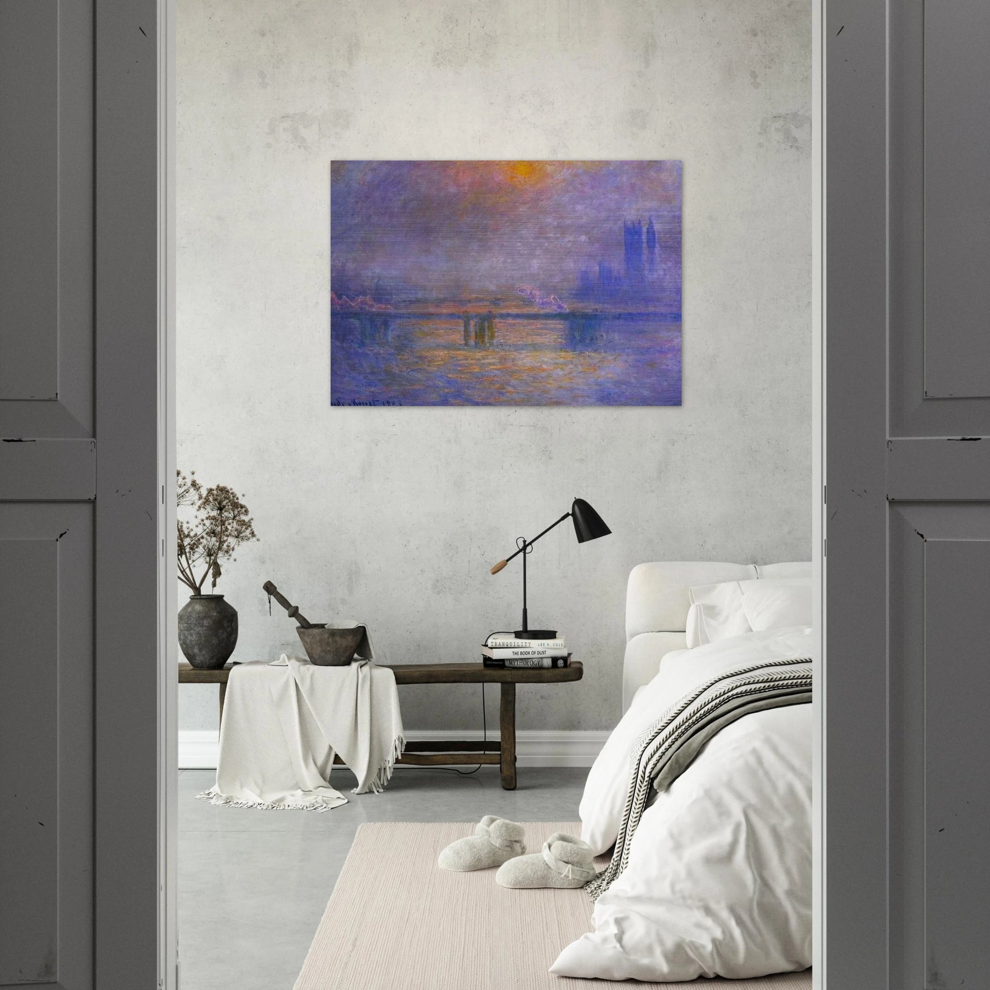 Charing Cross Bridge, The Thames 02 - claude monet Brushed Aluminum Print - 70x100 cm / 28x40 inches | claude monet Aluminum Print | claude monet Prints
