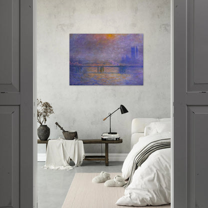 Charing Cross Bridge, The Thames 02 - claude monet Brushed Aluminum Print - 70x100 cm / 28x40 inches | claude monet Aluminum Print | claude monet Prints