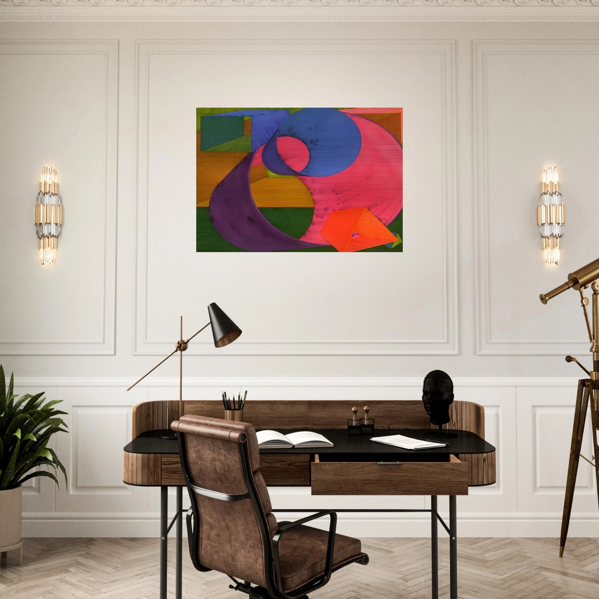 Indigo - Al Held Brushed Aluminum Print - 70x100 cm / 28x40 inches | Al Held Aluminum Print | Al Held Prints