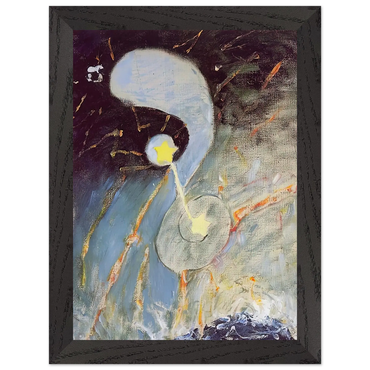 Hilma af Klint - CHAOS NR 2 1906 Wall art - 13x18 cm / 5x7 Inches - Premium Wooden Framed Poster With Fine Art Paper - Wood frame