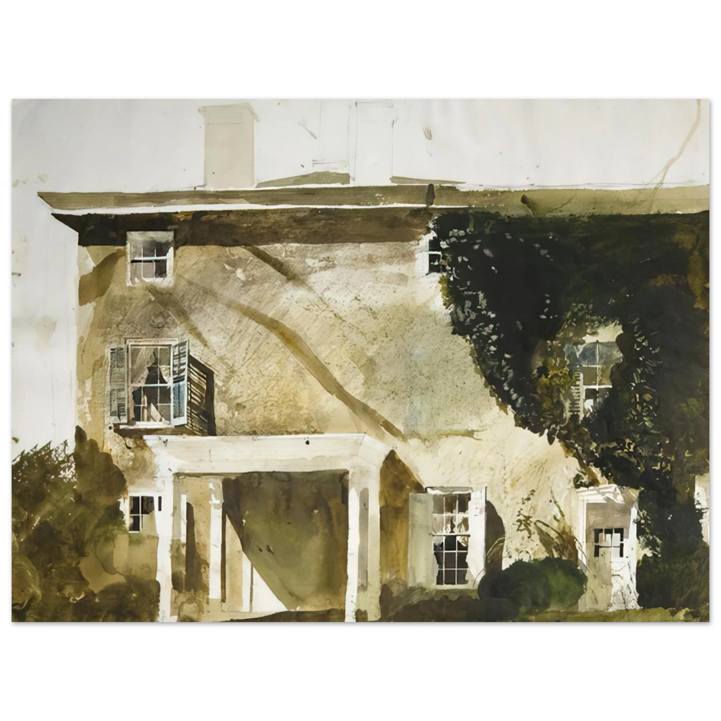 Andrew Wyeth - THE HATTON HOUSE 1967 Wall Art - 21x29.7 cm / 8x12" - Fine Art Poster-canvas - -