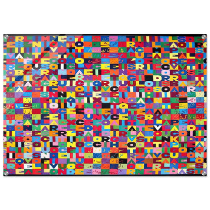 METTERE I VERBI ALL INFINITO MILLENOVECENTO OTTANTOTTO 1988 - Alighiero Boetti Acrylic Print - 70x100 cm / 28x40″ inches