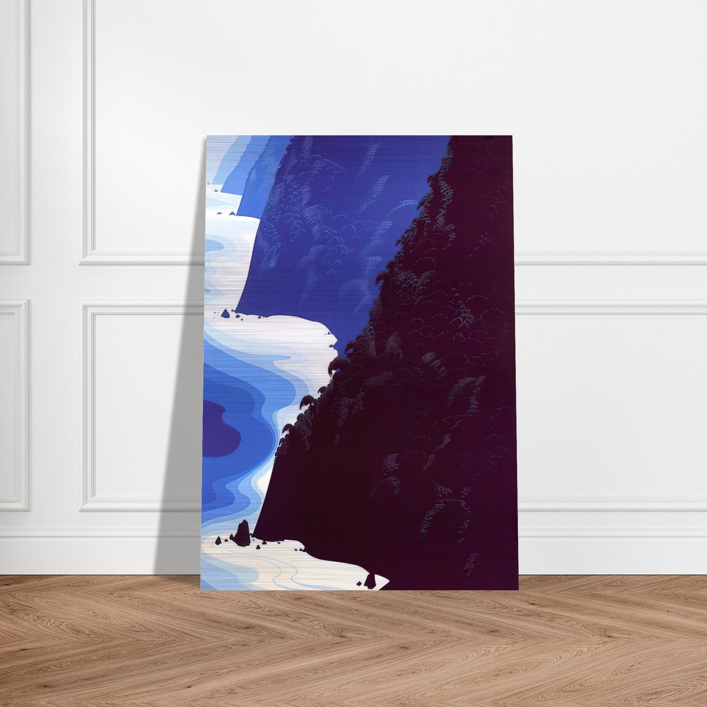 Blue Big Sur - Eyvind Earle Brushed Aluminum Print - 70x100 cm / 28x40 inches | Eyvind Earle Aluminum Print | Eyvind Earle Prints