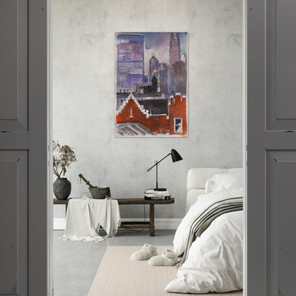 Untitled cityscape - 1986 - Paul Thek Brushed Aluminum Print - 70x100 cm / 28x40 inches | Paul Thek Aluminum Print | Paul Thek Prints