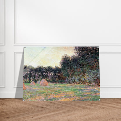 Meadow with Haystacks near Giverny - claude monet Acrylic Print - 70x100 cm / 28x40″ inches