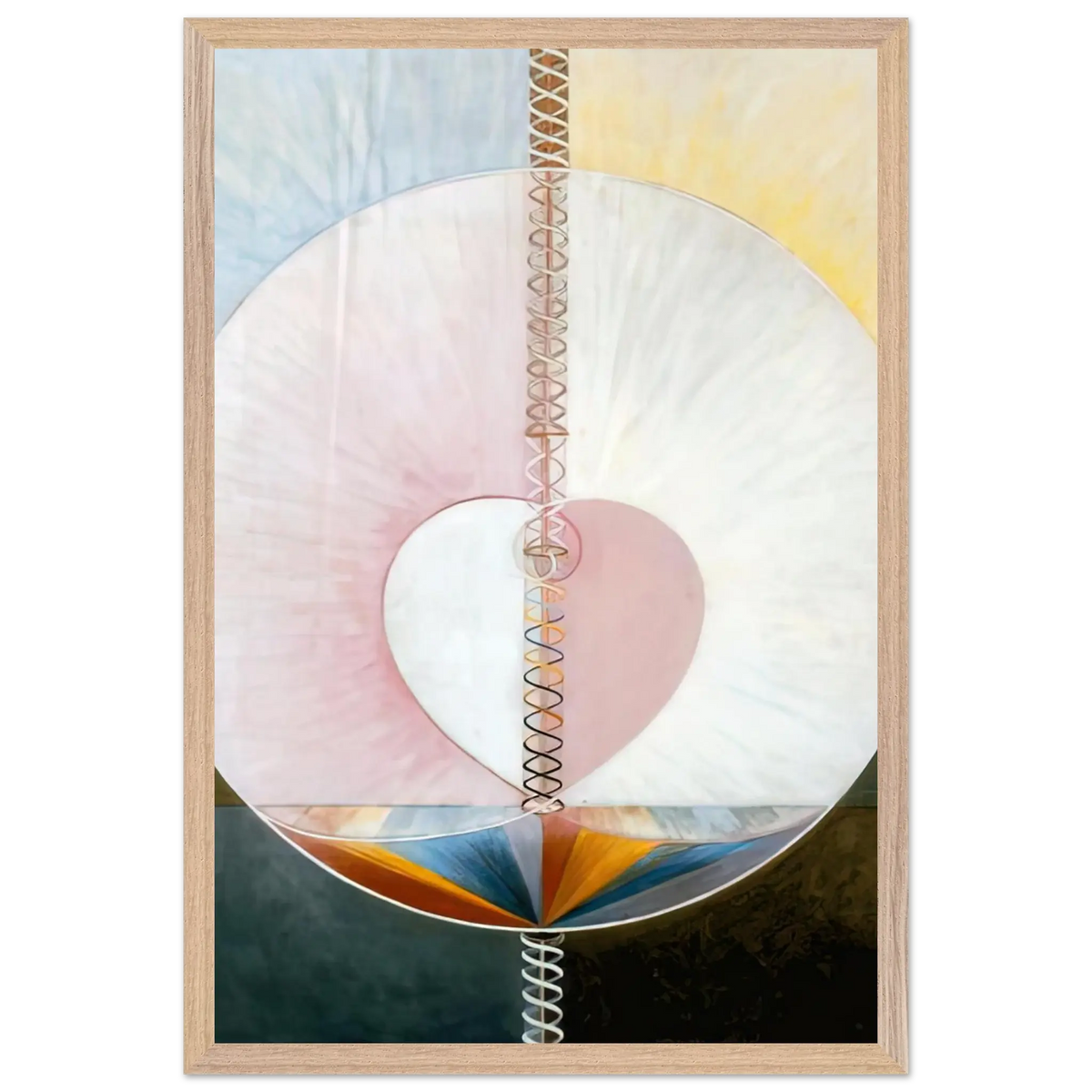 Hilma af Klint - WHAT A HUMAN BEING IS 1910 Wall art - 50x50 cm / 20x20 Inches - Premium Wooden Framed Poster With Fine Art Paper - Black frame