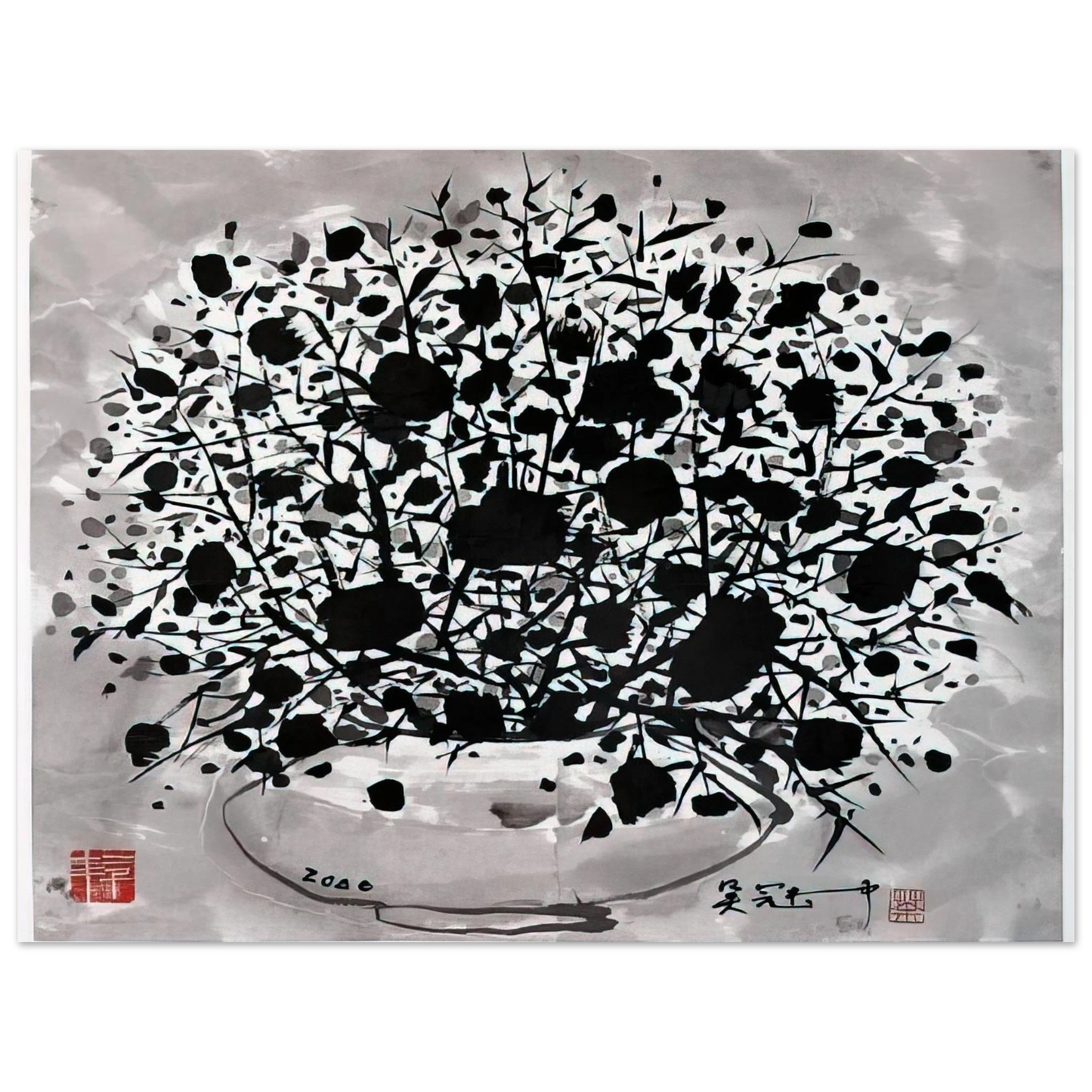 Wu Guanzhong - Flower - 2000  75x100 cm / 30x40inches Fine Art Poster