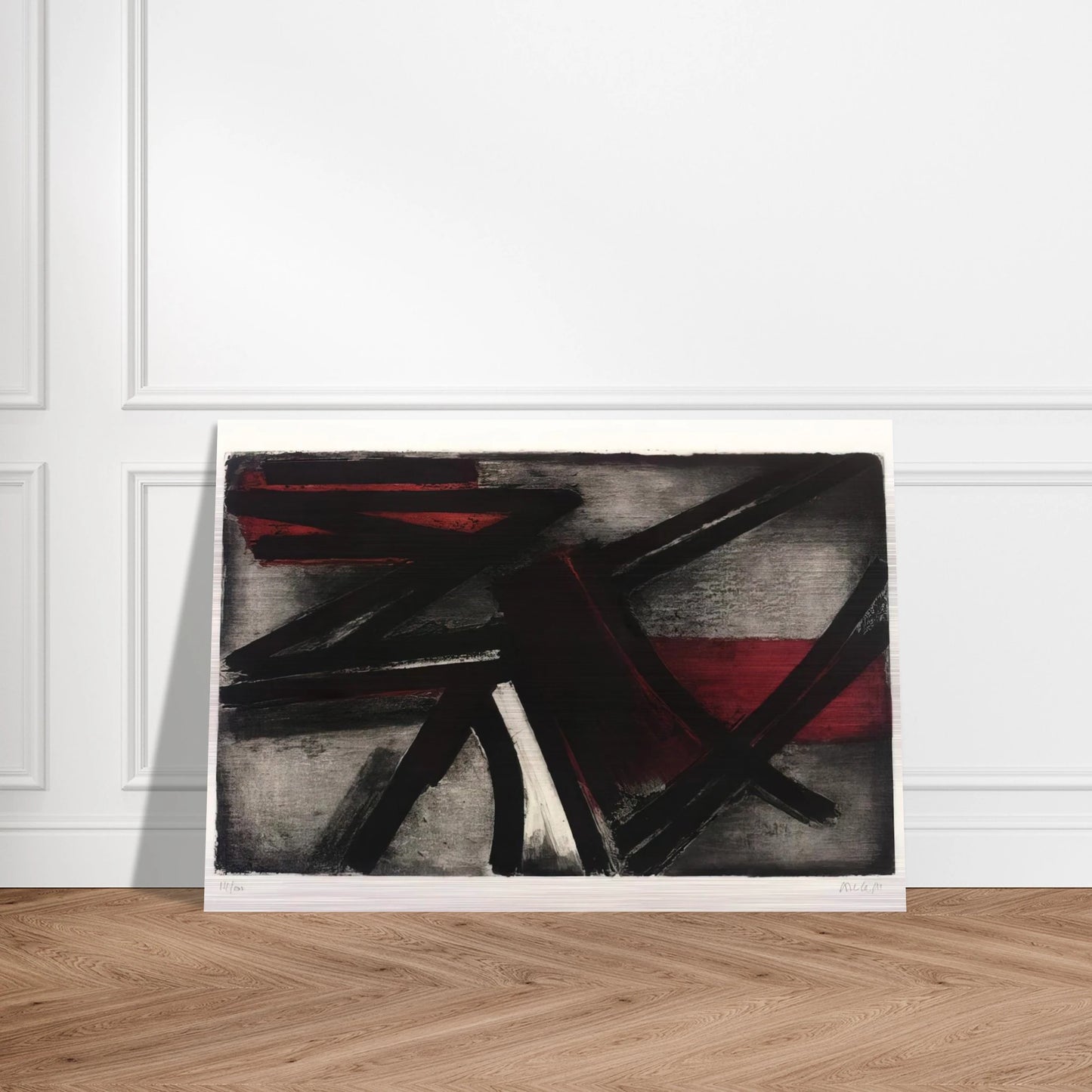 Etching No. 2 - 1952 - Pierre Soulages Brushed Aluminum Print - 70x100 cm / 28x40 inches | Pierre Soulages Aluminum Print | Pierre Soulages Prints
