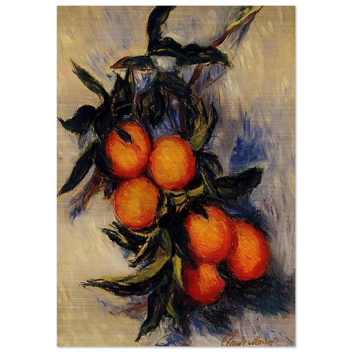 Branch of Orange Bearing Fruit - claude monet Brushed Aluminum Print - 70x100 cm / 28x40 inches | claude monet Aluminum Print | claude monet Prints