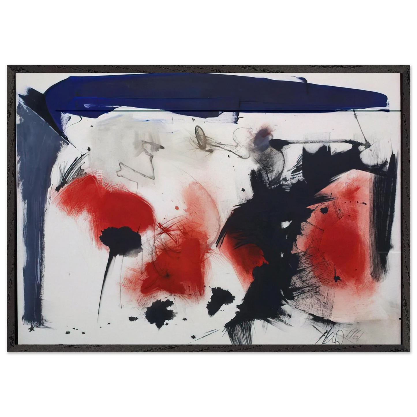 Untitled 10 - 1986 - Hassel Smith 70x100 cm / 28x40 inches Framed Art Print – Black Wooden Frame