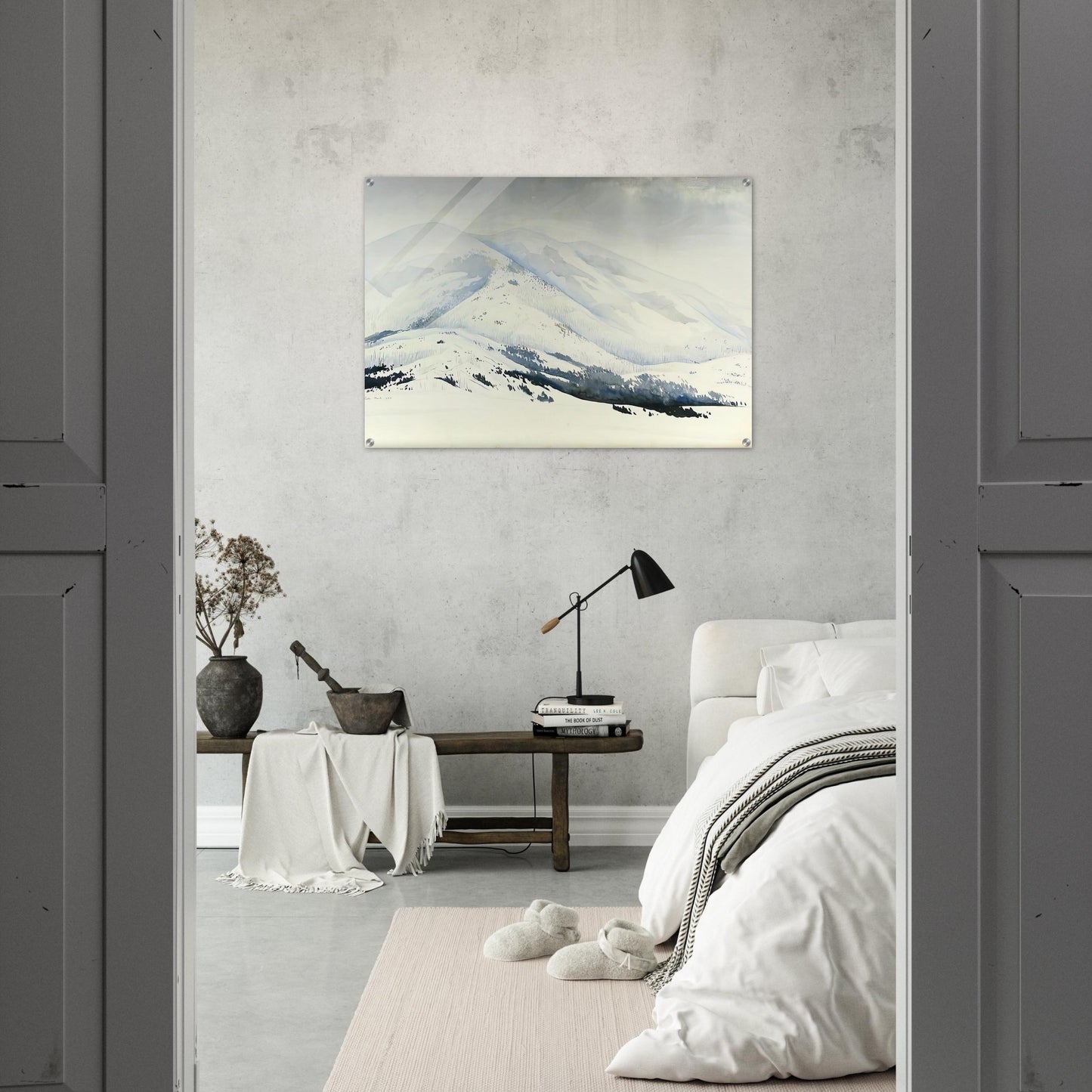 Snowy Mountain - Eyvind Earle Acrylic Print - 70x100 cm / 28x40″ inches