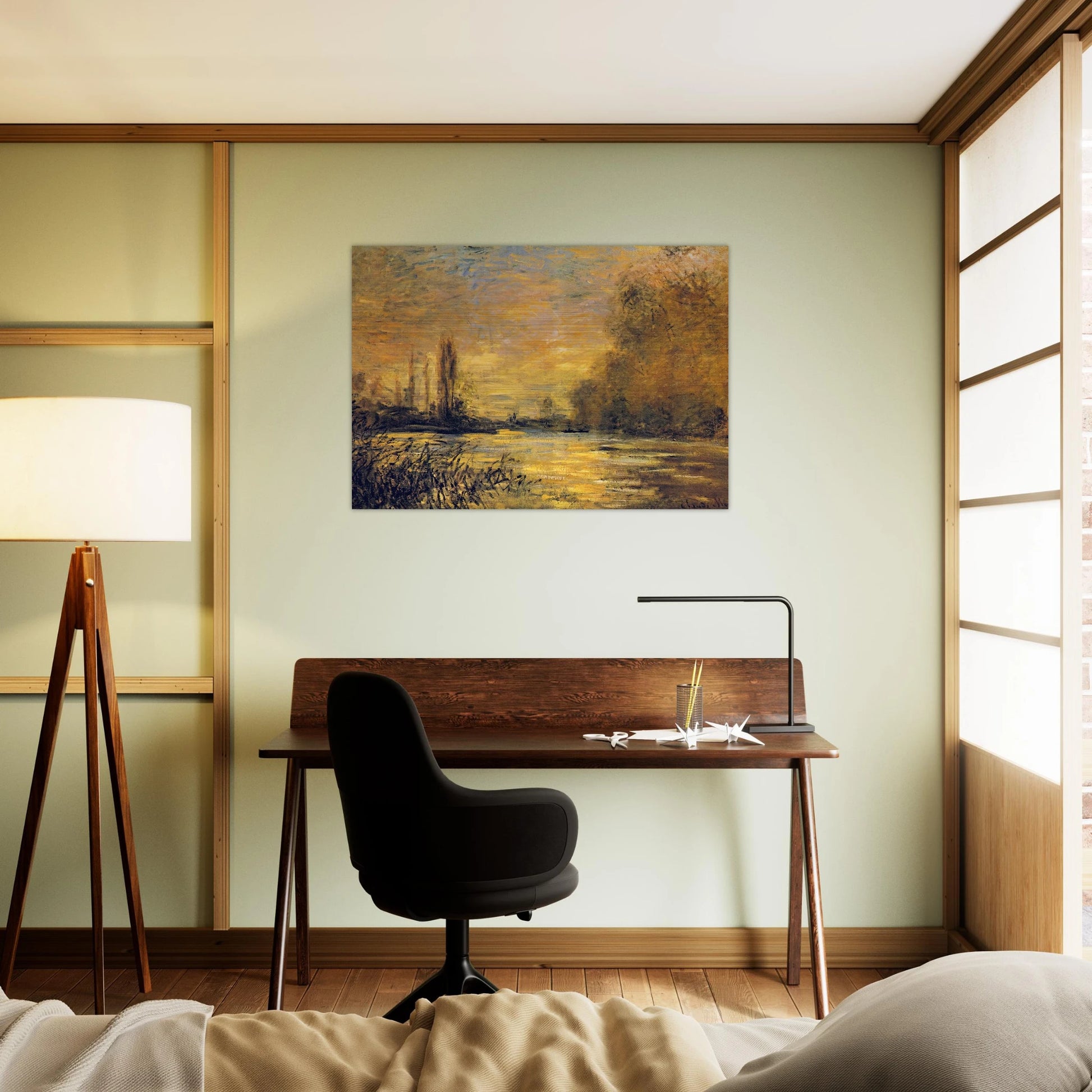 The Small Arm of the Seine at Argenteuil - claude monet Brushed Aluminum Print - 70x100 cm / 28x40 inches | claude monet Aluminum Print | claude monet Prints