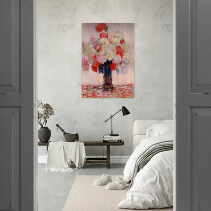Vase of Peonies - claude monet Brushed Aluminum Print - 70x100 cm / 28x40 inches | claude monet Aluminum Print | claude monet Prints
