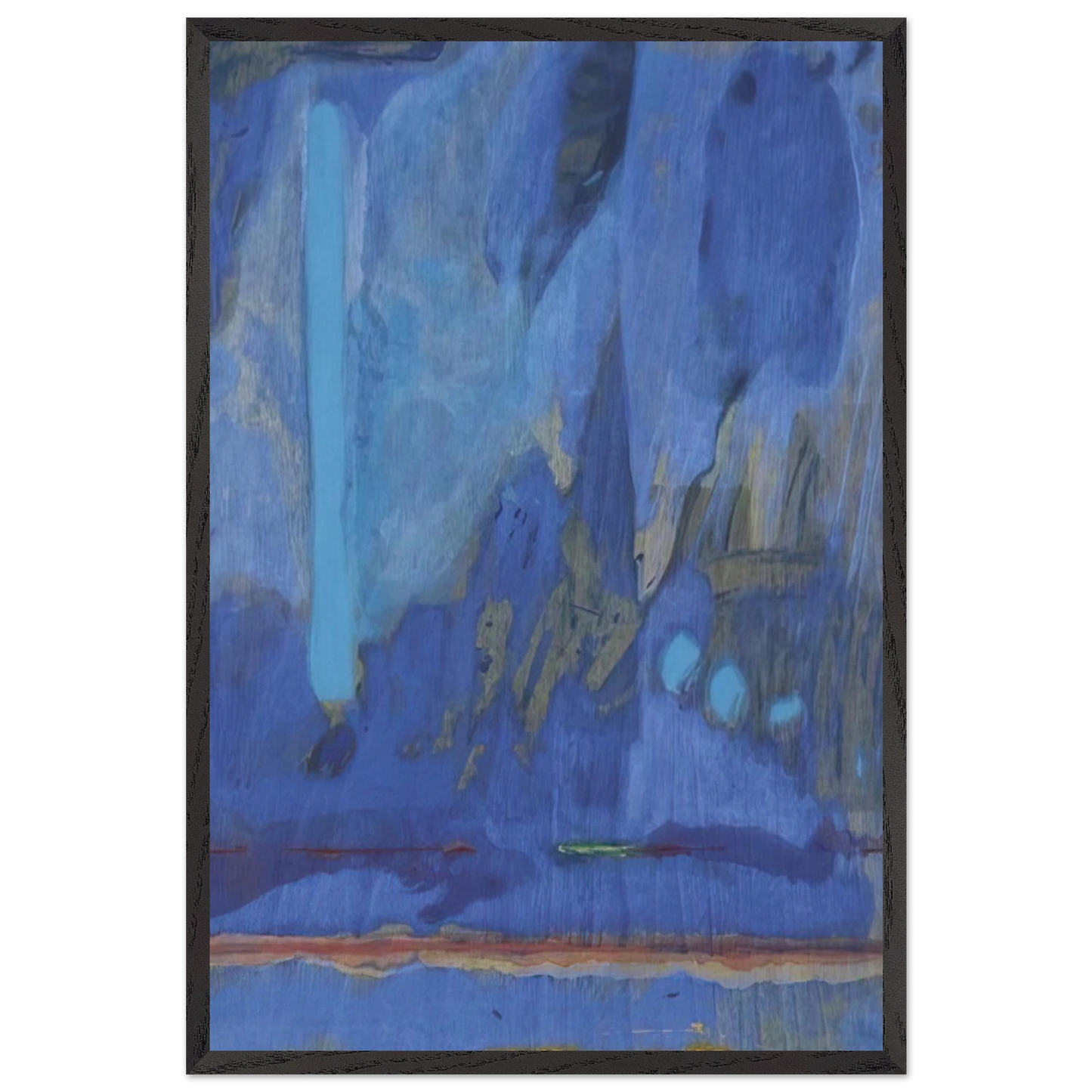 Helen Frankenthaler - Tales of Genji III - 1998 Wall art - 30x30 cm / 12x12 inches - Premium Wooden Framed Poster With Fine Art Paper-canvas - Wood frame