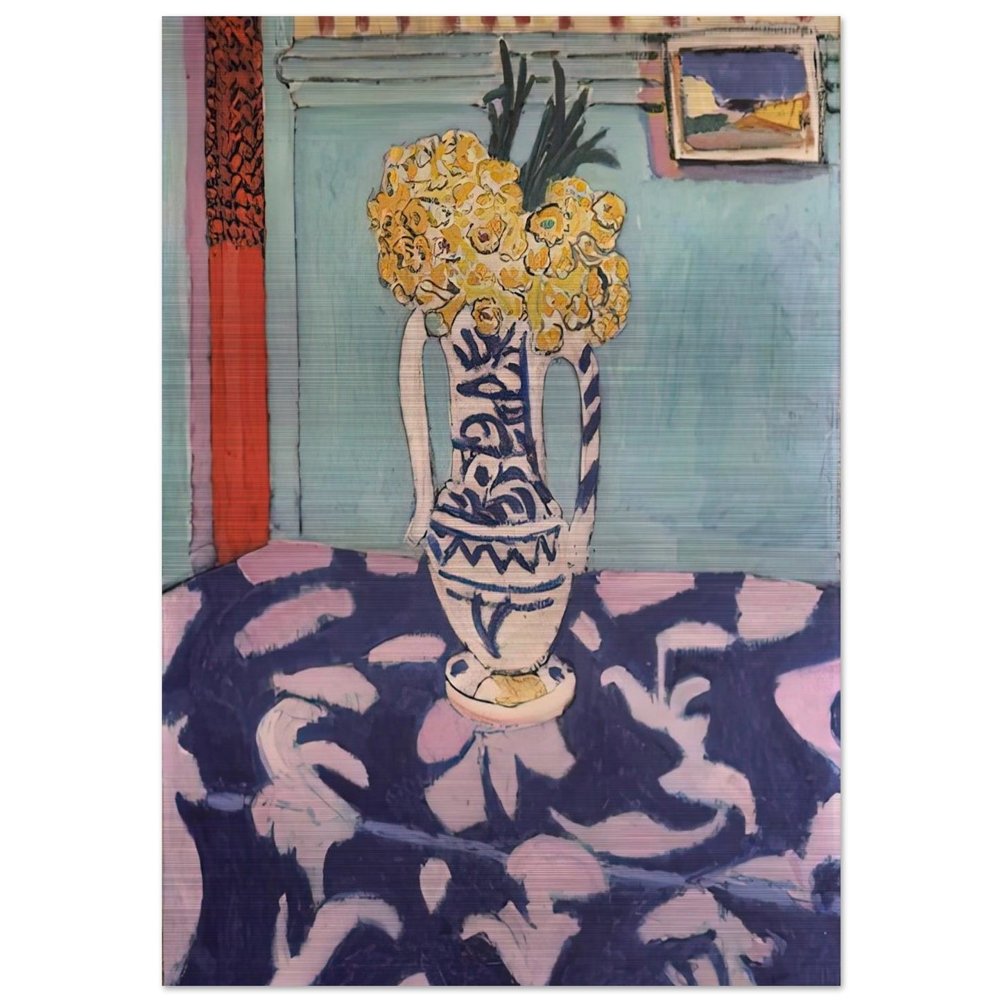 LES COUCOUS TAPIS BLEU ET ROSE 1911 - Henri Matisse Brushed Aluminum Print - 70x100 cm / 28x40 inches | Henri Matisse Aluminum Print | Henri Matisse Prints