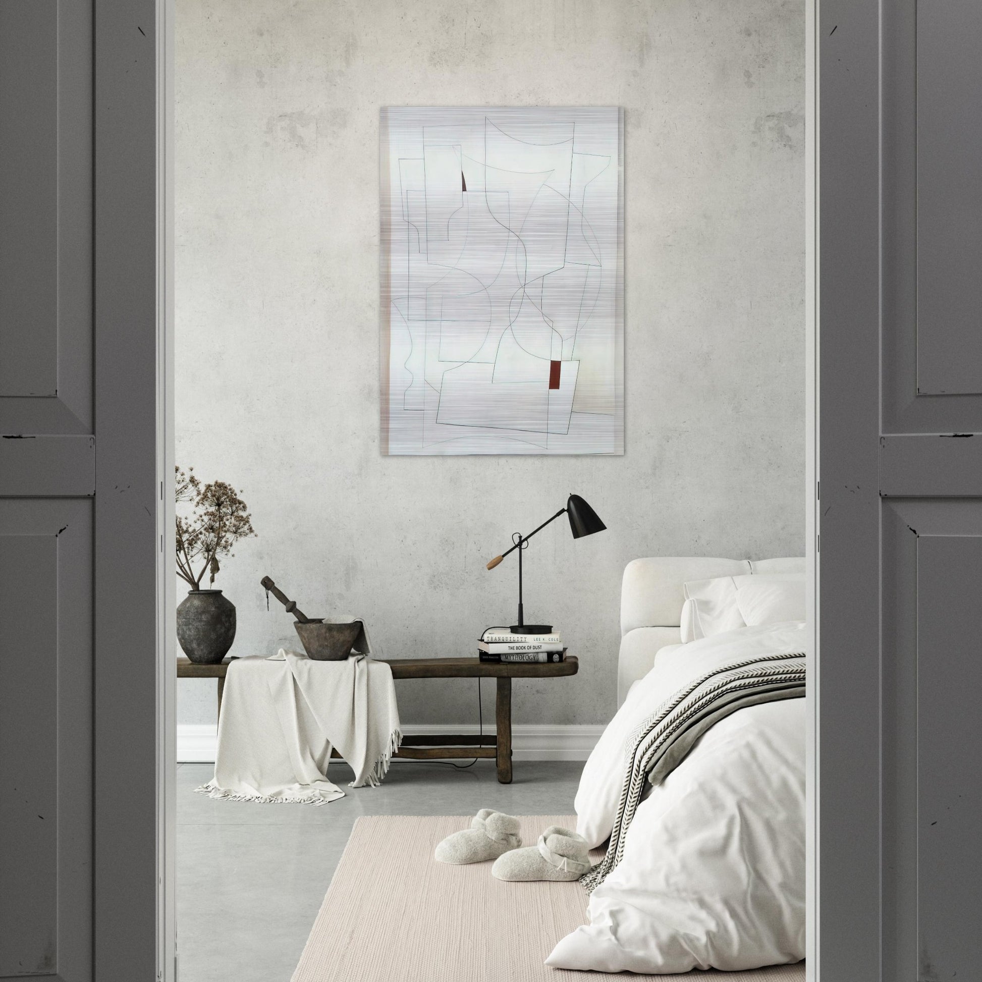 July 27-53 ivory - 1953 - Ben Nicholson Brushed Aluminum Print - 70x100 cm / 28x40 inches | Ben Nicholson Aluminum Print | Ben Nicholson Prints