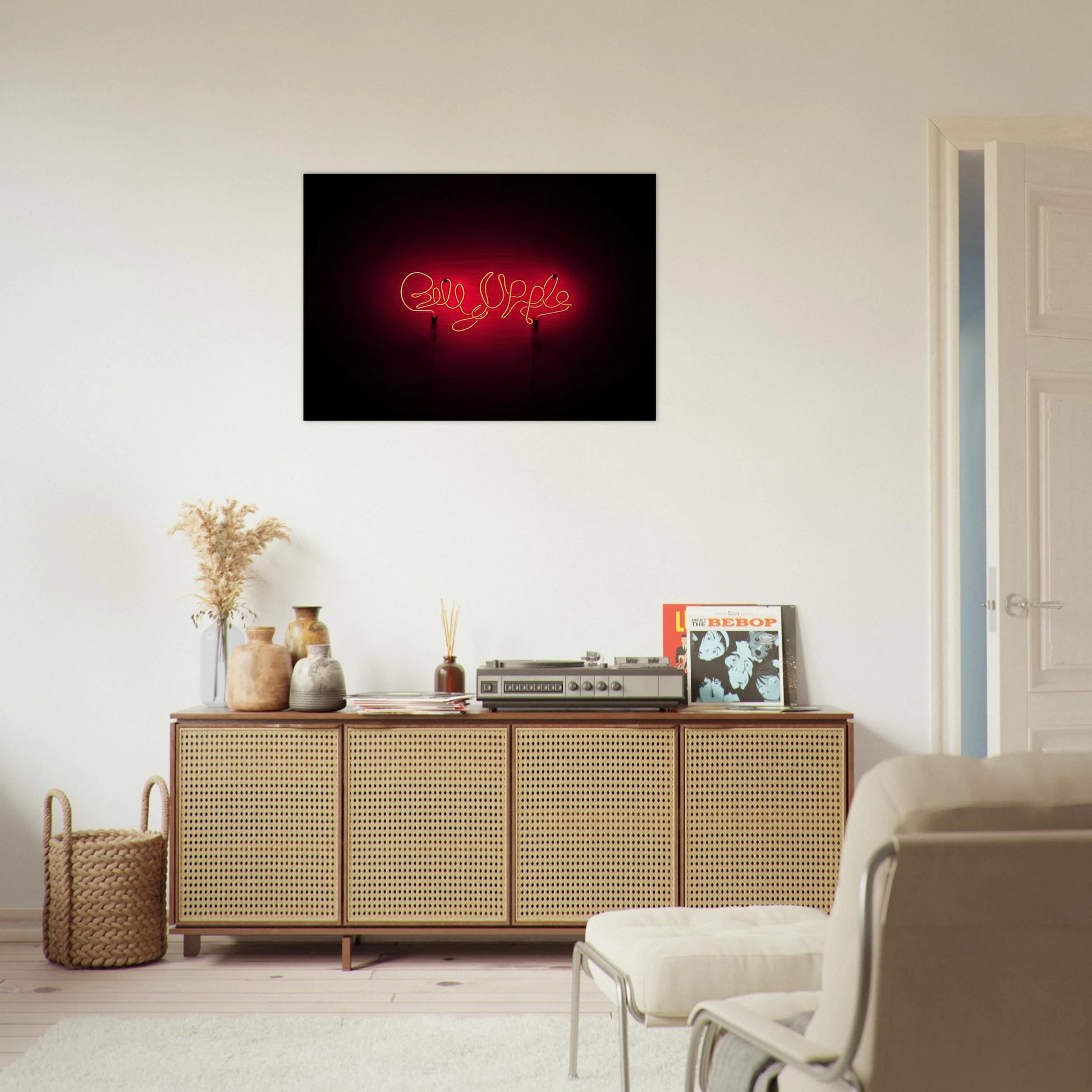 Neon Signature Red - 1967 - Billy Apple Brushed Aluminum Print - 70x100 cm / 28x40 inches | Billy Apple Aluminum Print | Billy Apple Prints
