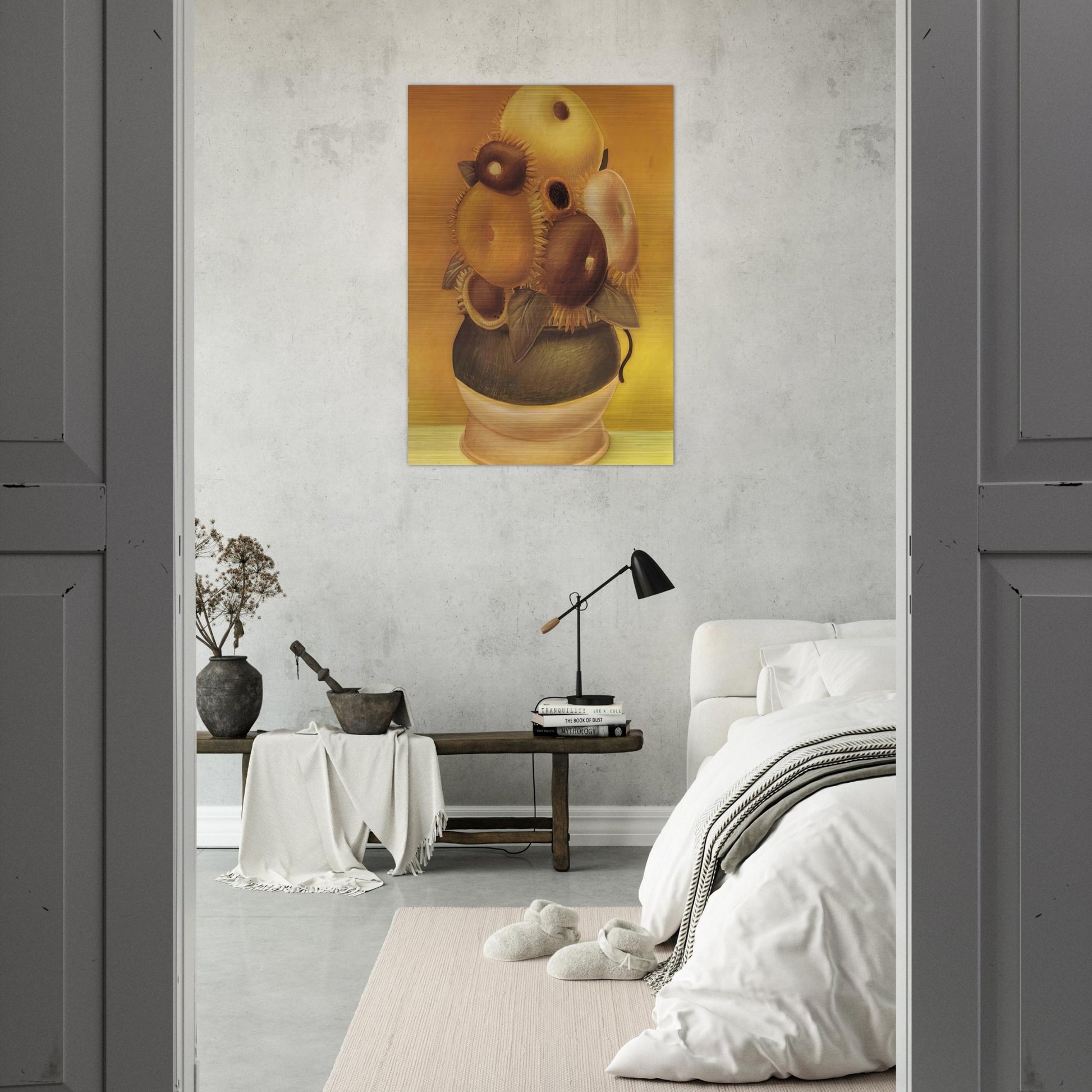 SUNFLOWERS - Fernando Botero Brushed Aluminum Print - 70x100 cm / 28x40 inches | Fernando Botero Aluminum Print | Fernando Botero Prints