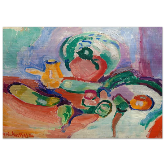 STILL LIFE WITH VEGETABLES 1905 - Henri Matisse Brushed Aluminum Print - 70x100 cm / 28x40 inches | Henri Matisse Aluminum Print | Henri Matisse Prints