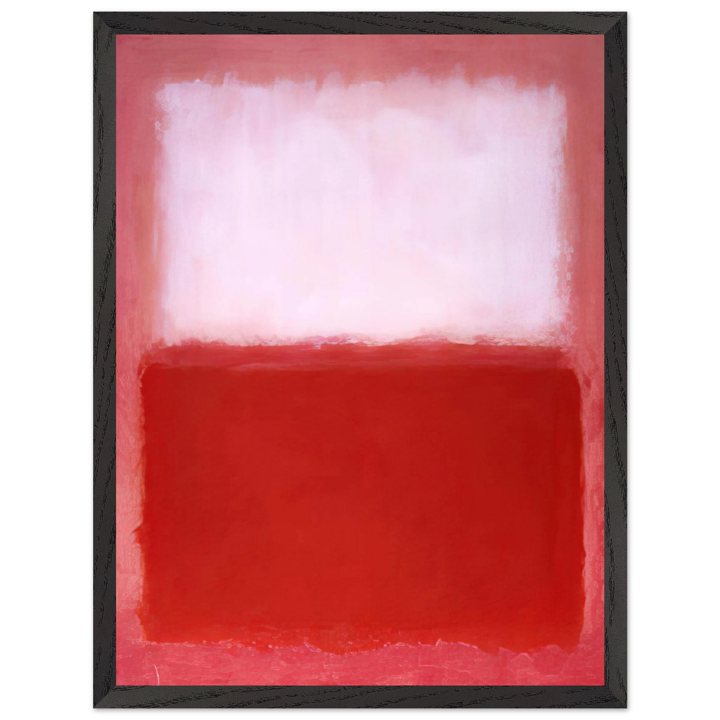 Mark Rothko - White Over Red - 1957 Wall Art - 21x29.7 cm / 8x12" - Premium Wooden Framed Poster With Fine Art Paper-canvas - White frame