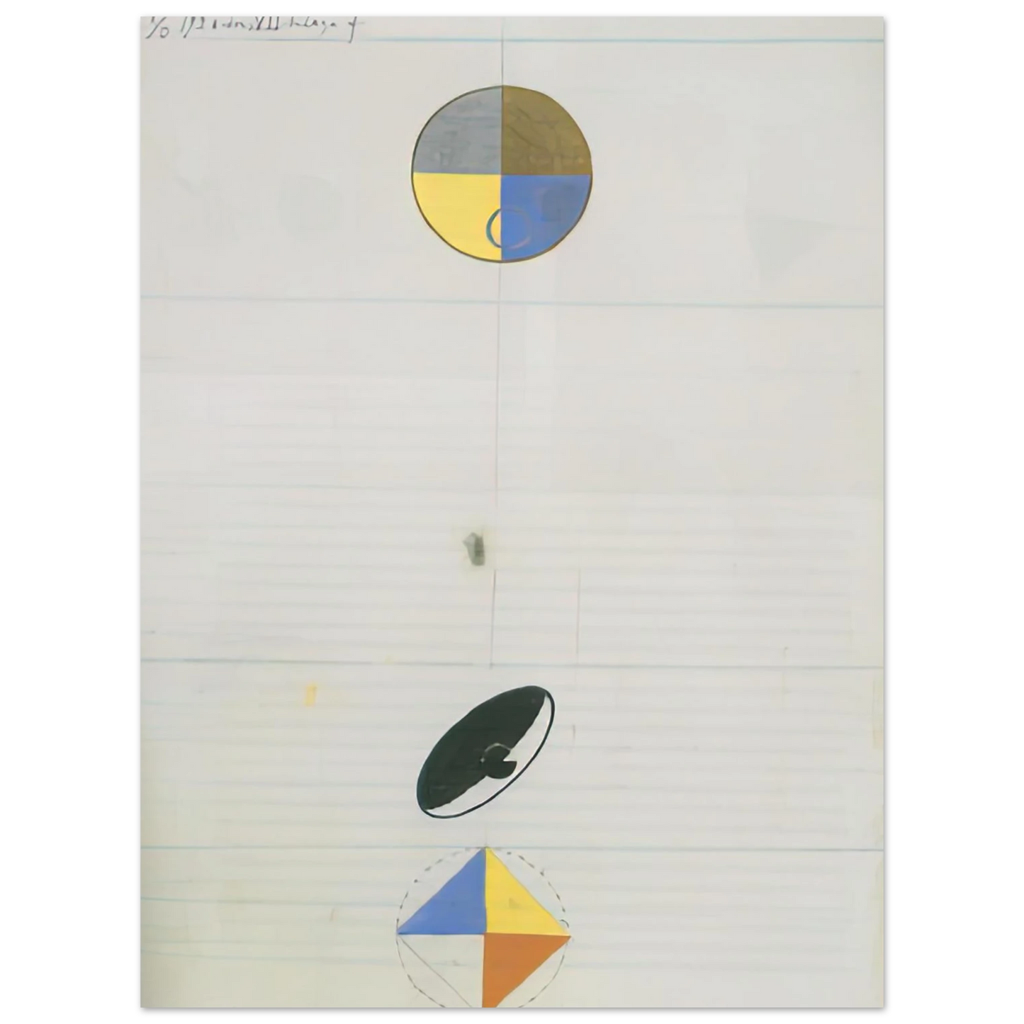 Hilma af Klint - SERIES NO VII NO 3F 1920 Wall art - 13x18 cm / 5x7 inches - Premium Wooden Framed Poster With Fine Art Paper - Black frame