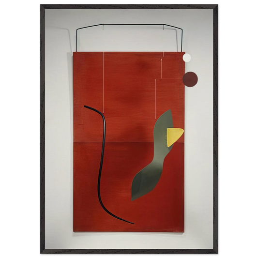 RED PANEL 1936 - Alexander Calder 70x100 cm / 28x40 inches Framed Art Print – Black Wooden Frame