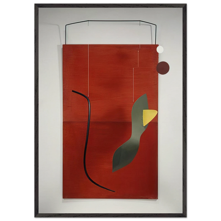 RED PANEL 1936 - Alexander Calder 70x100 cm / 28x40 inches Framed Art Print – Black Wooden Frame