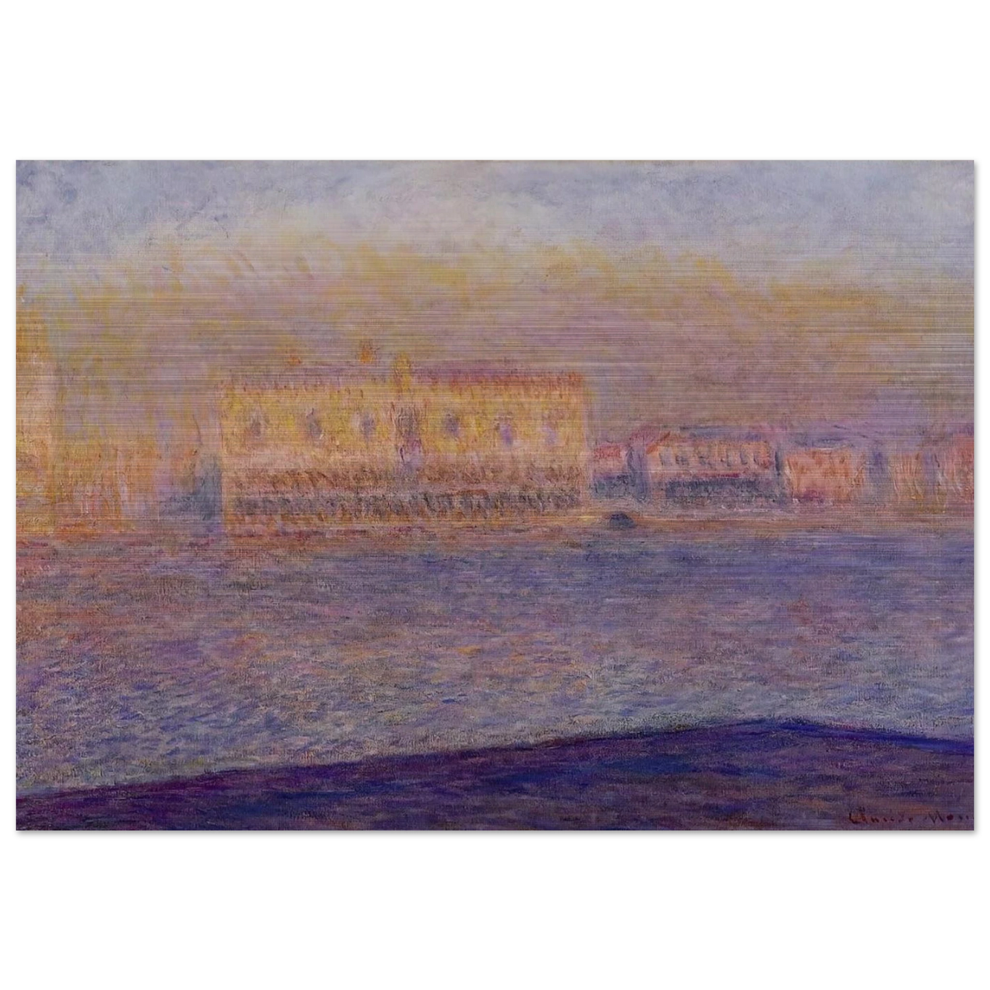 The Doges' Palace Seen from San Giorgio Maggiore, Venice - claude monet Brushed Aluminum Print - 70x100 cm / 28x40 inches | claude monet Aluminum Print | claude monet Prints