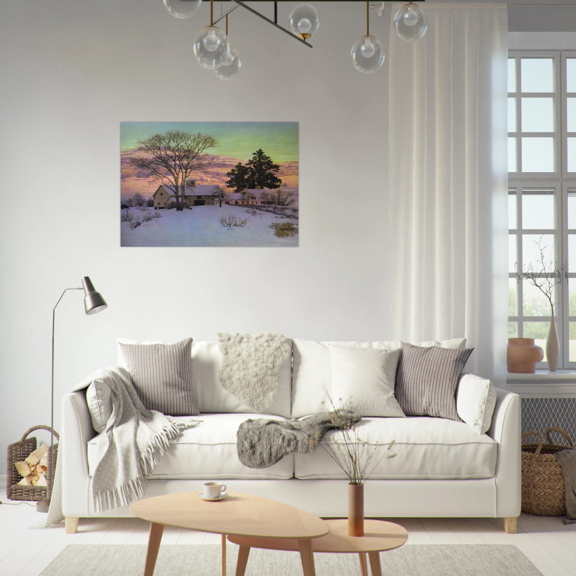 Afterglow - Maxfield Parrish Brushed Aluminum Print - 70x100 cm / 28x40 inches | Maxfield Parrish Aluminum Print | Maxfield Parrish Prints