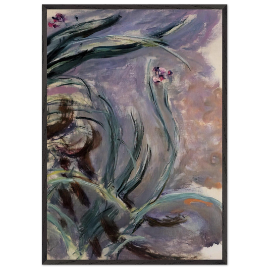 Irises - claude monet 70x100 cm / 28x40 inches Framed Art Print – Black Wooden Frame
