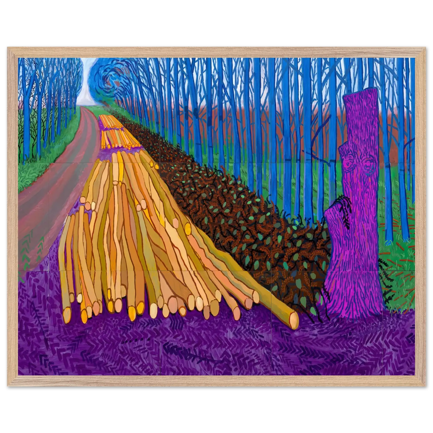 David Hockney - David Hockney Wall art - 60x80 cm / 24x32 Inches - Premium Wooden Framed Poster With Fine Art Paper - Wood frame