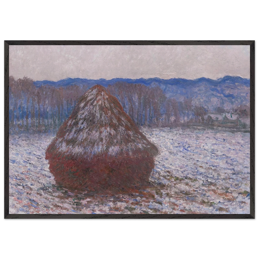 Stack of Wheat - claude monet 70x100 cm / 28x40 inches Framed Art Print – Black Wooden Frame