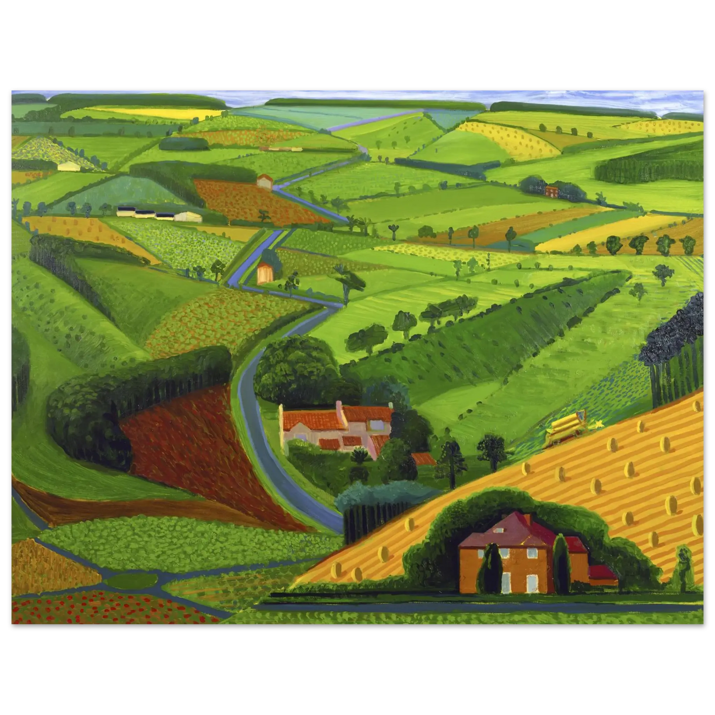 David Hockney - David Hockney Wall art - 50x70 cm / 20x28 Inches - Premium Wooden Framed Poster With Fine Art Paper - White frame