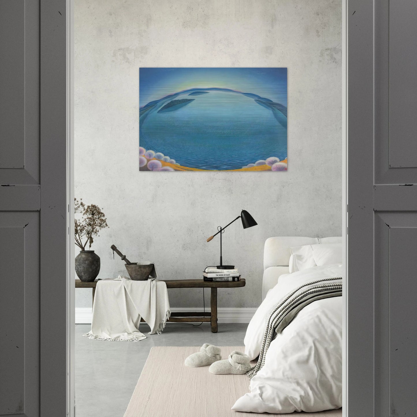 Lago-alba - 1942 - Gerardo Dottori Brushed Aluminum Print - 70x100 cm / 28x40 inches | Gerardo Dottori Aluminum Print | Gerardo Dottori Prints