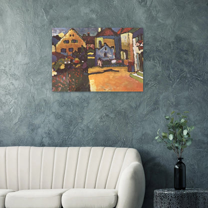 GRUNGASSE IN MURNAU 1909 - Wassily Kandinsky Brushed Aluminum Print - 70x100 cm / 28x40 inches | Wassily Kandinsky Aluminum Print | Wassily Kandinsky Prints
