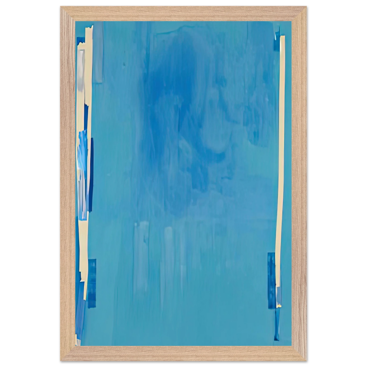 Helen Frankenthaler - Blue Bellows, 1976- Wall Art - 60x80 cm / 24x32 inches - Premium Wooden Framed Poster With Fine Art Paper-canvas - Black frame