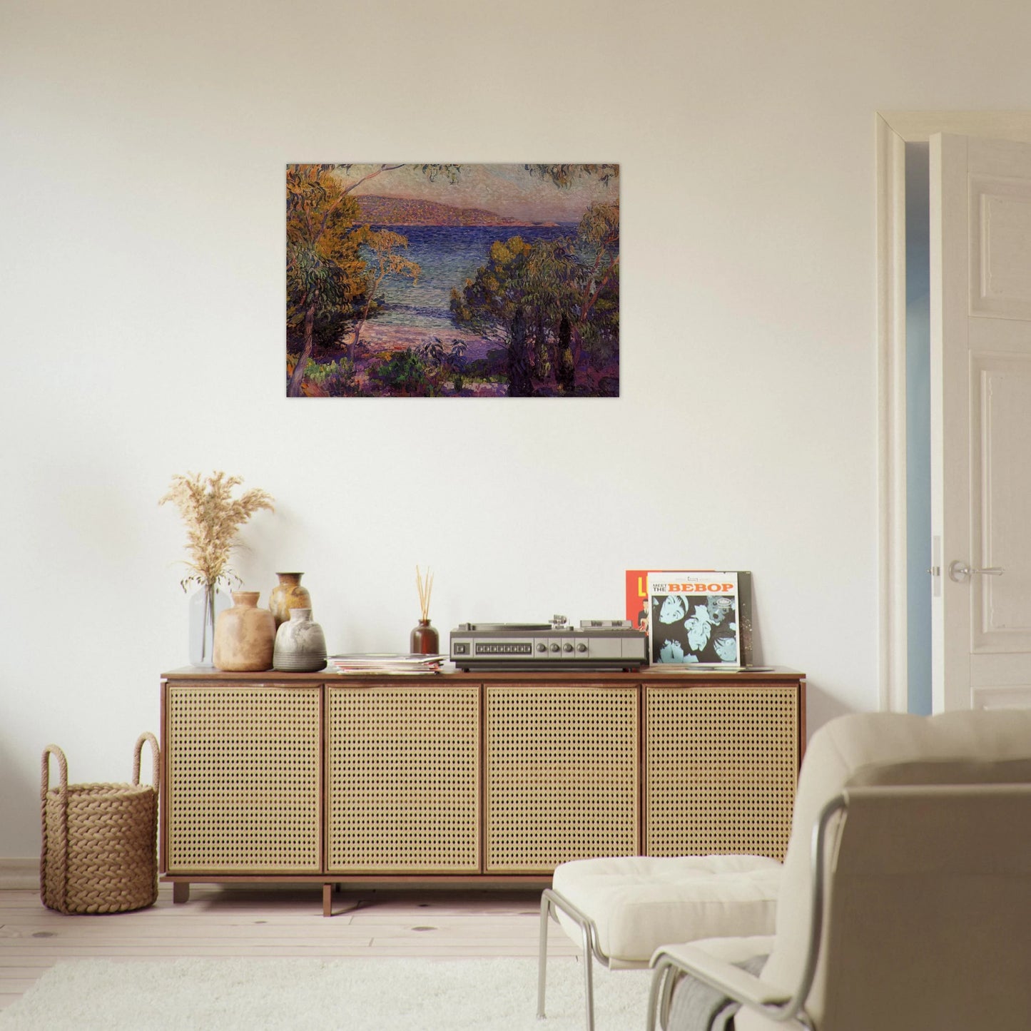 PINES AND EUCALYPTUS AT CAVELIERI 1905 - Theo van Rysselberghe Brushed Aluminum Print - 70x100 cm / 28x40 inches | Theo van Rysselberghe Aluminum Print | Theo van Rysselberghe Prints