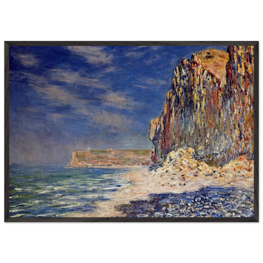 Cliff near Fecamp - claude monet 70x100 cm / 28x40 inches Framed Art Print – Black Wooden Frame