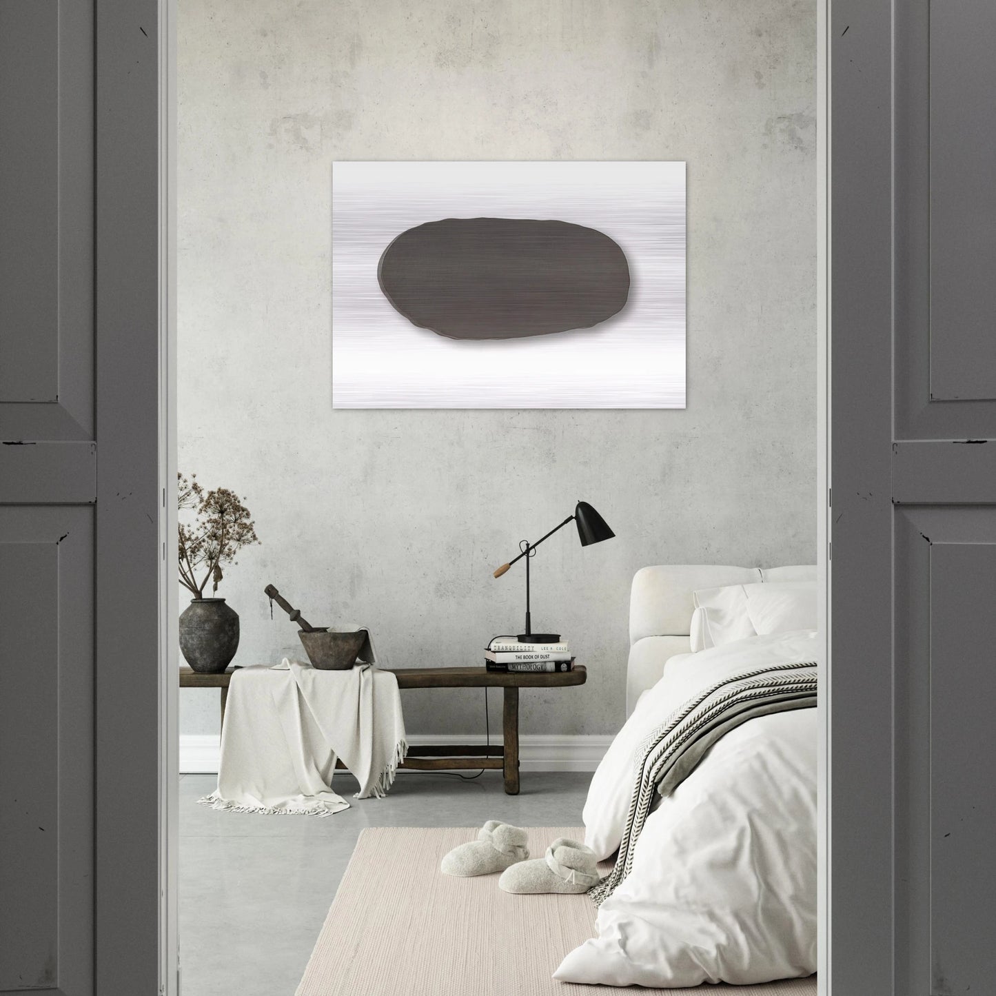 Graue Scheibe - 1970 - Blinky Palermo Brushed Aluminum Print - 70x100 cm / 28x40 inches | Blinky Palermo Aluminum Print | Blinky Palermo Prints