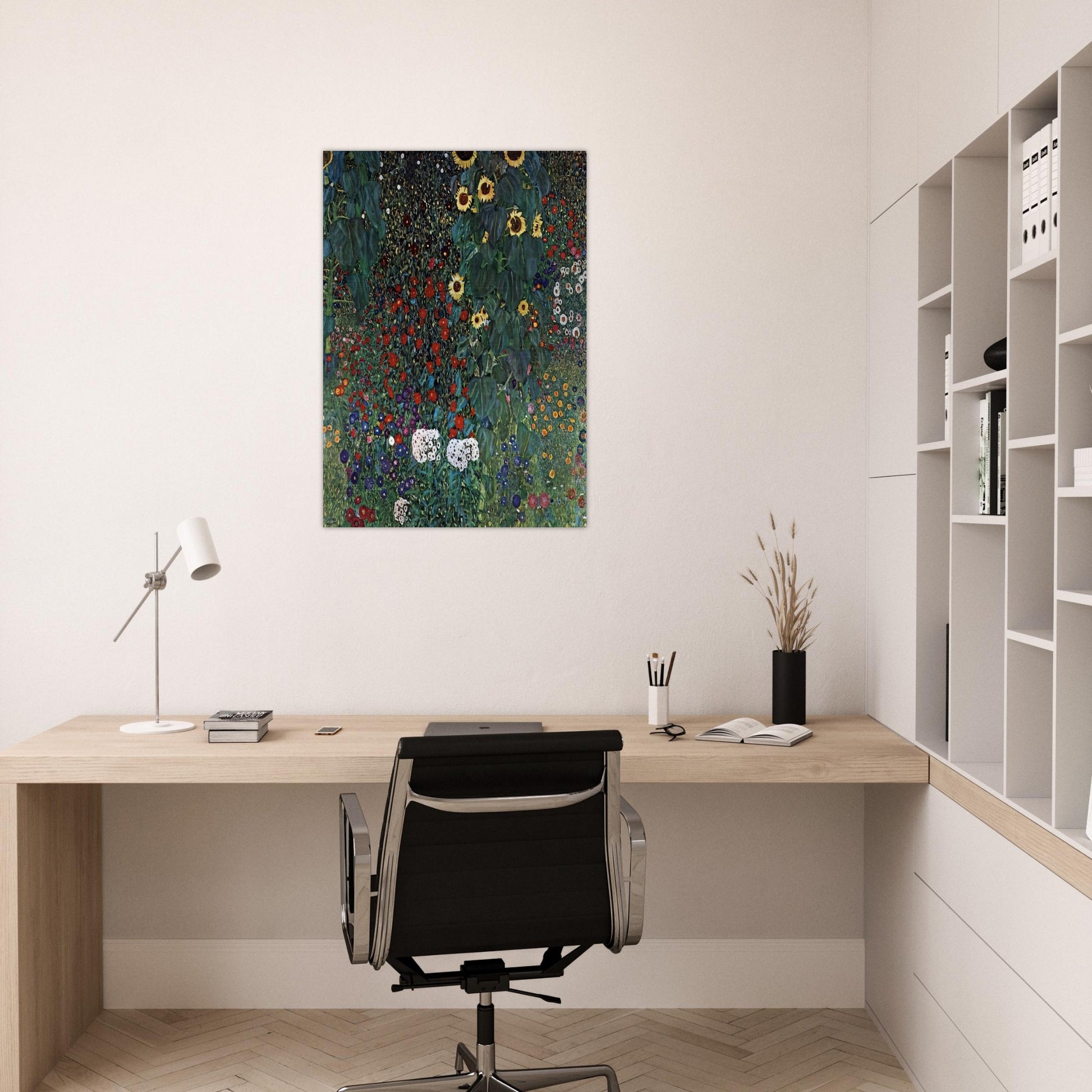COUNTRY GARDEN WITH SUNFLOWERS 1906 - Gustav Klimt Brushed Aluminum Print - 70x100 cm / 28x40 inches | Gustav Klimt Aluminum Print | Gustav Klimt Prints