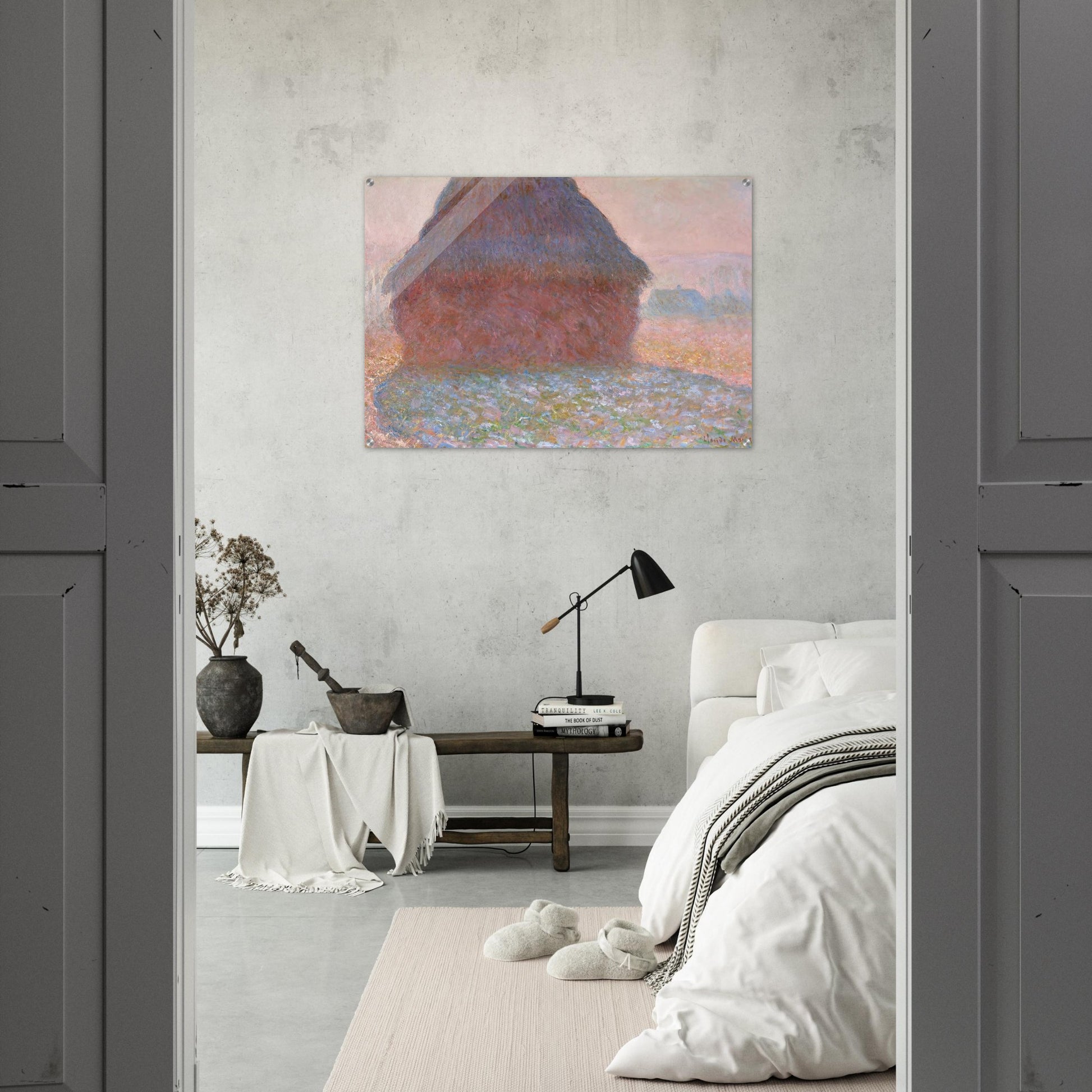 Grainstack in Sunshine - claude monet Acrylic Print - 70x100 cm / 28x40″ inches | claude monet Wall Art | claude monet Prints